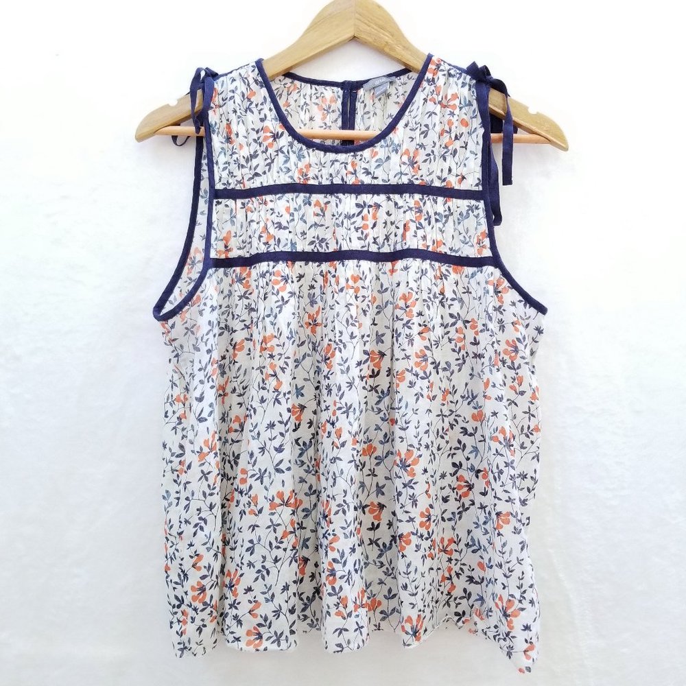 Aerie Floral Cotton Tank with Tie Shoulders - M